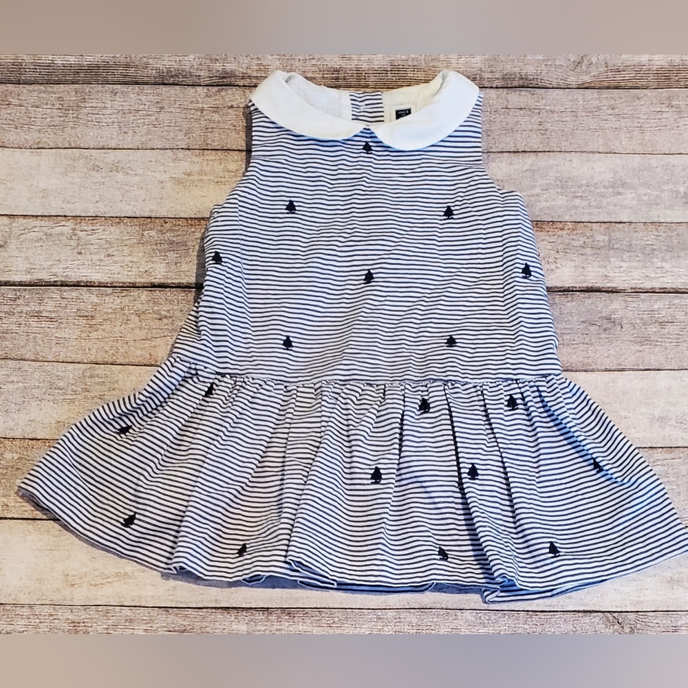 Janie and Jack Navy and White Striped Sailboat Dress